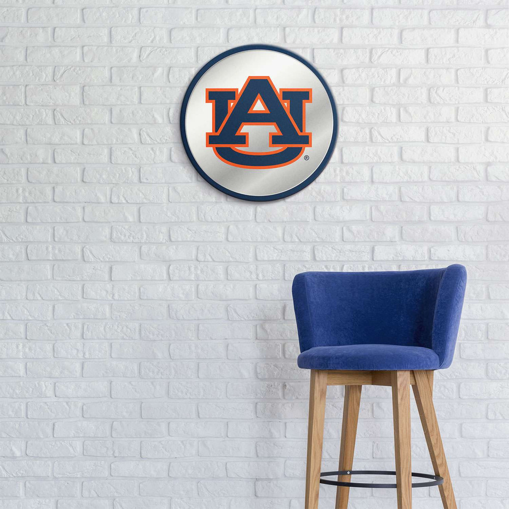 Auburn Tigers Modern Disc Mirrored Wall Sign - Blue