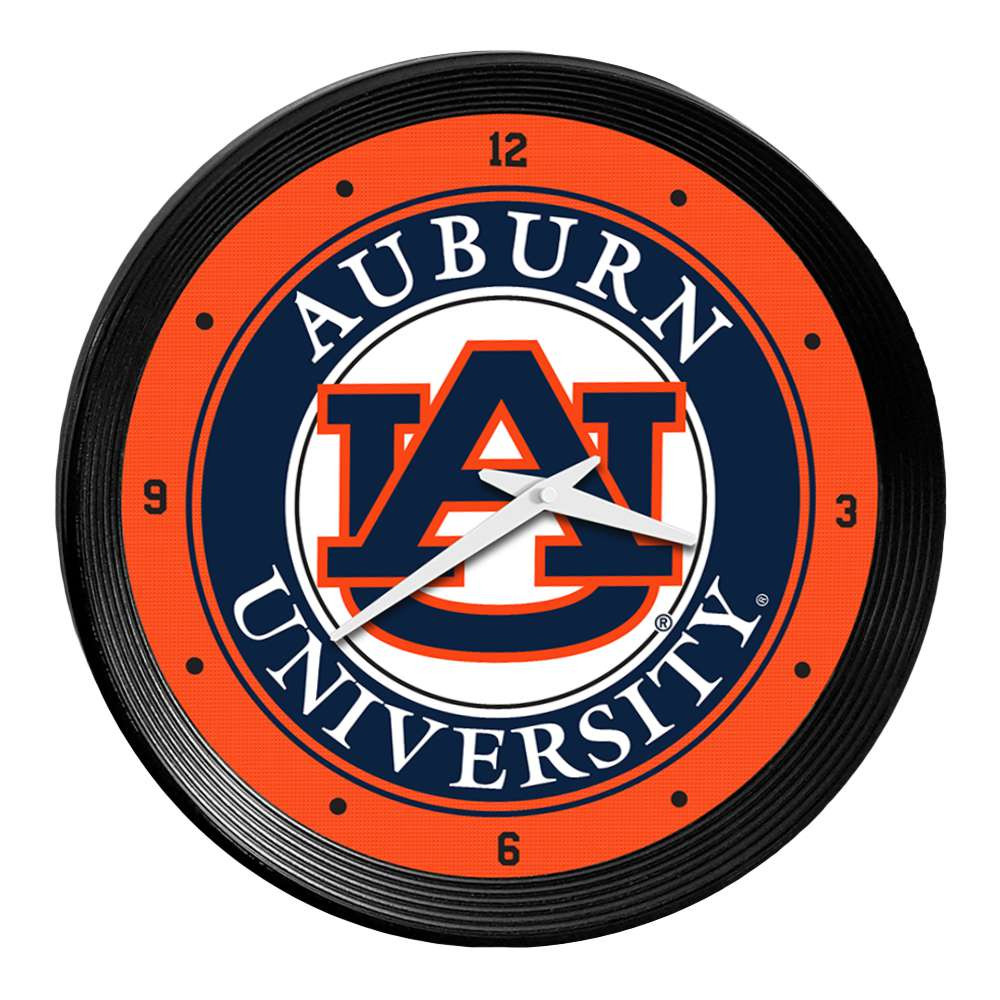 Auburn Tigers Ribbed Frame Wall Clock | The Fan-Brand | NCAUBT-530-01