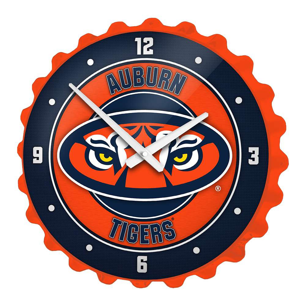 Auburn Tigers Tiger Eyes -Bottle Cap Wall Clock | The Fan-Brand | NCAUBT-540-02