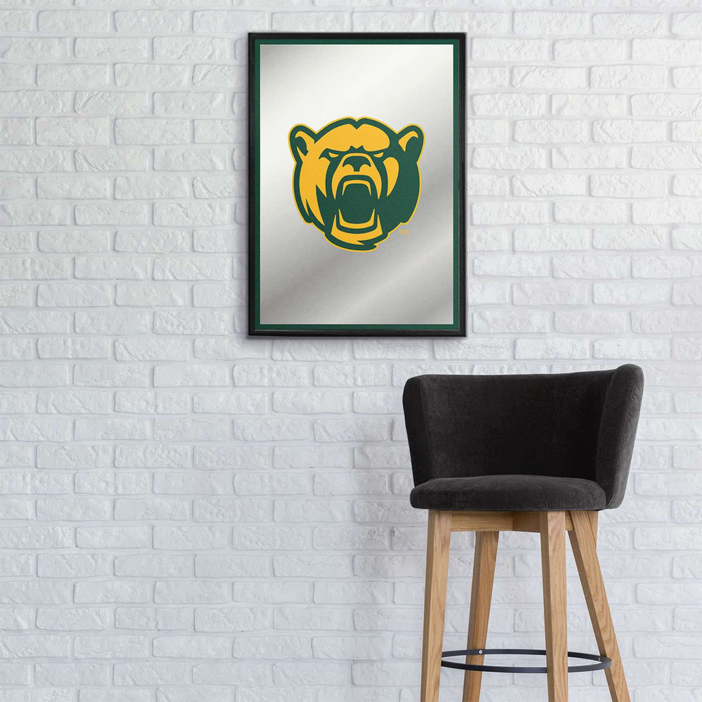 Baylor Bears Bear - Framed Mirrored Wall Sign - Green Edge