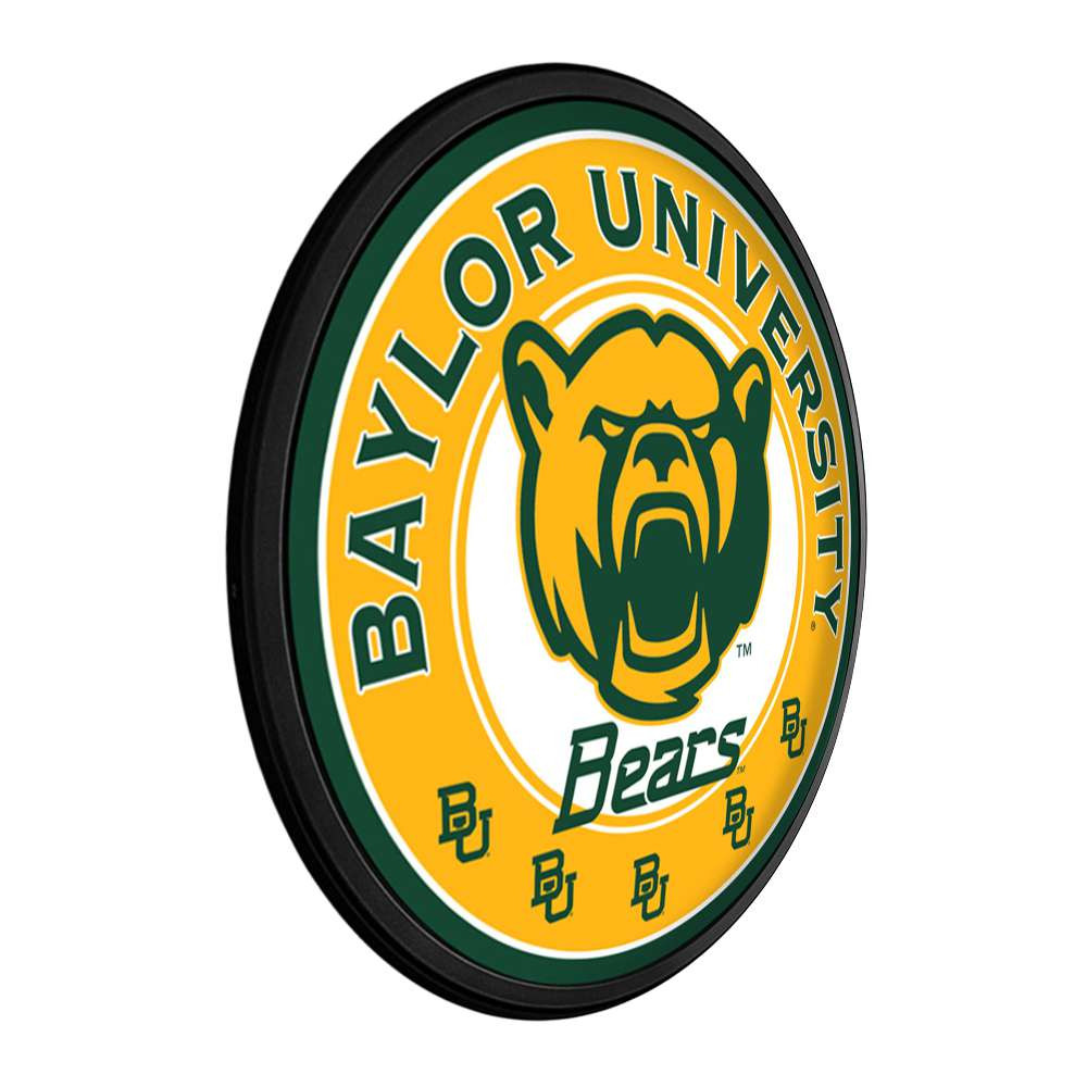 Baylor Bears Bear Logo - Round Slimline Lighted Wall Sign