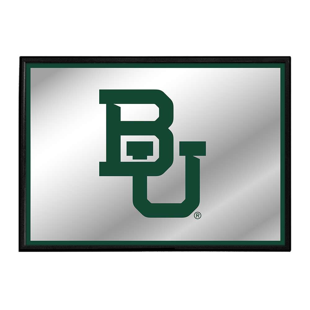 Baylor Bears Framed Mirrored Wall Sign - Green Edge | The Fan-Brand | NCBAYL-265-01A