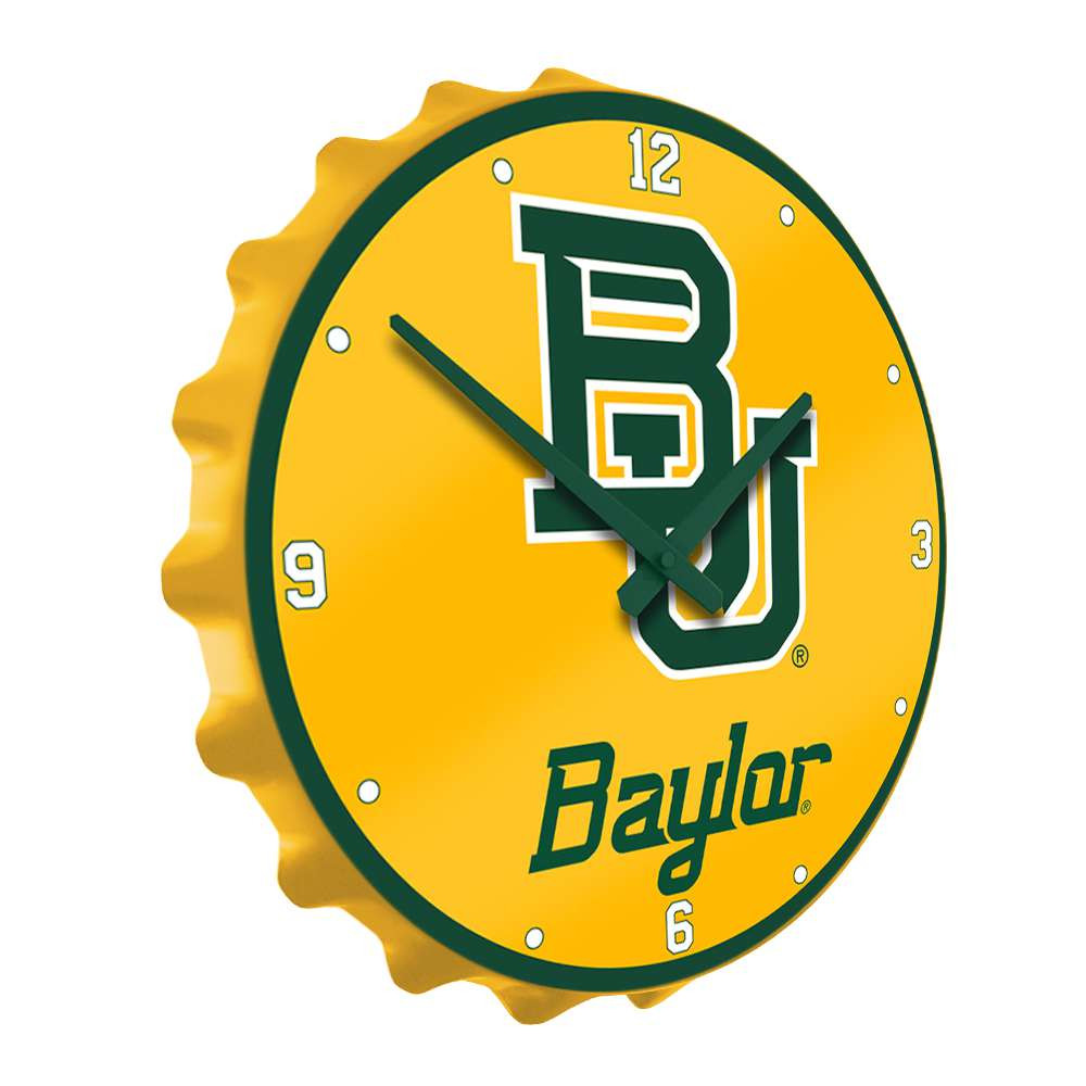 Baylor Bears Script Logo - Bottle Cap Wall Clock