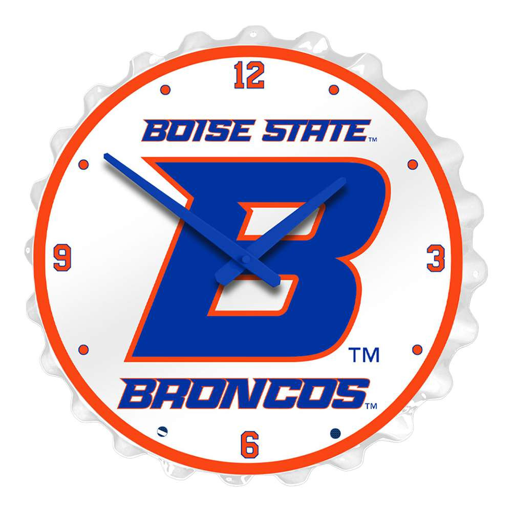 Boise State Broncos "B" Logo - Bottle Cap Wall Clock | The Fan-Brand | NCBOIS-540-01