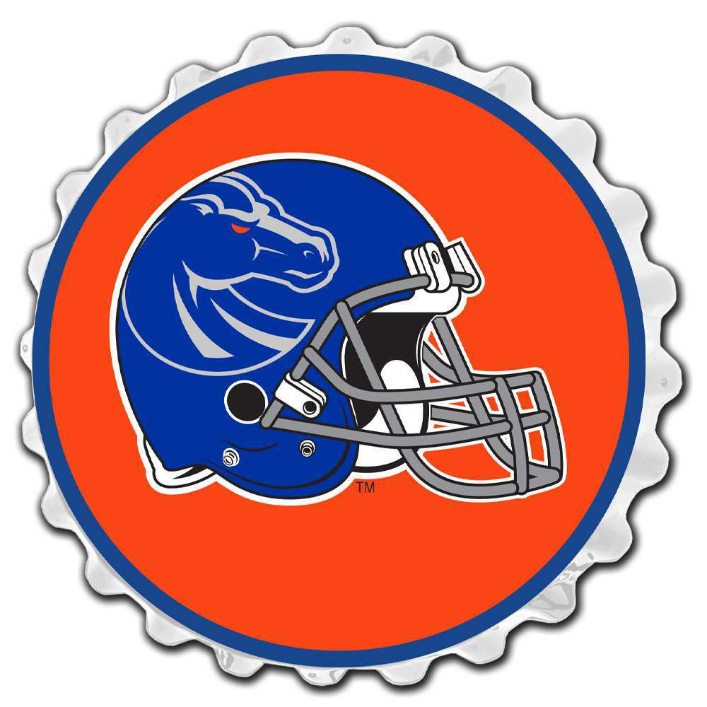 Boise State Broncos Helmet - Bottle Cap Wall Sign | The Fan-Brand | NCBOIS-210-04