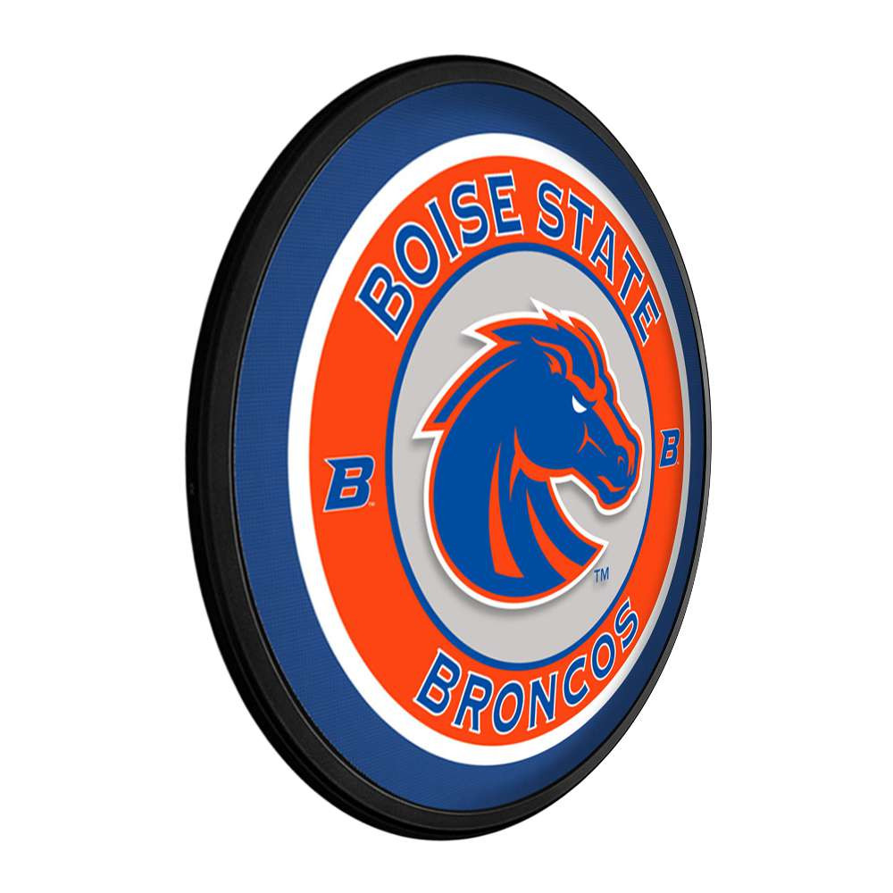 Boise State Broncos Round Slimline Lighted Wall Sign