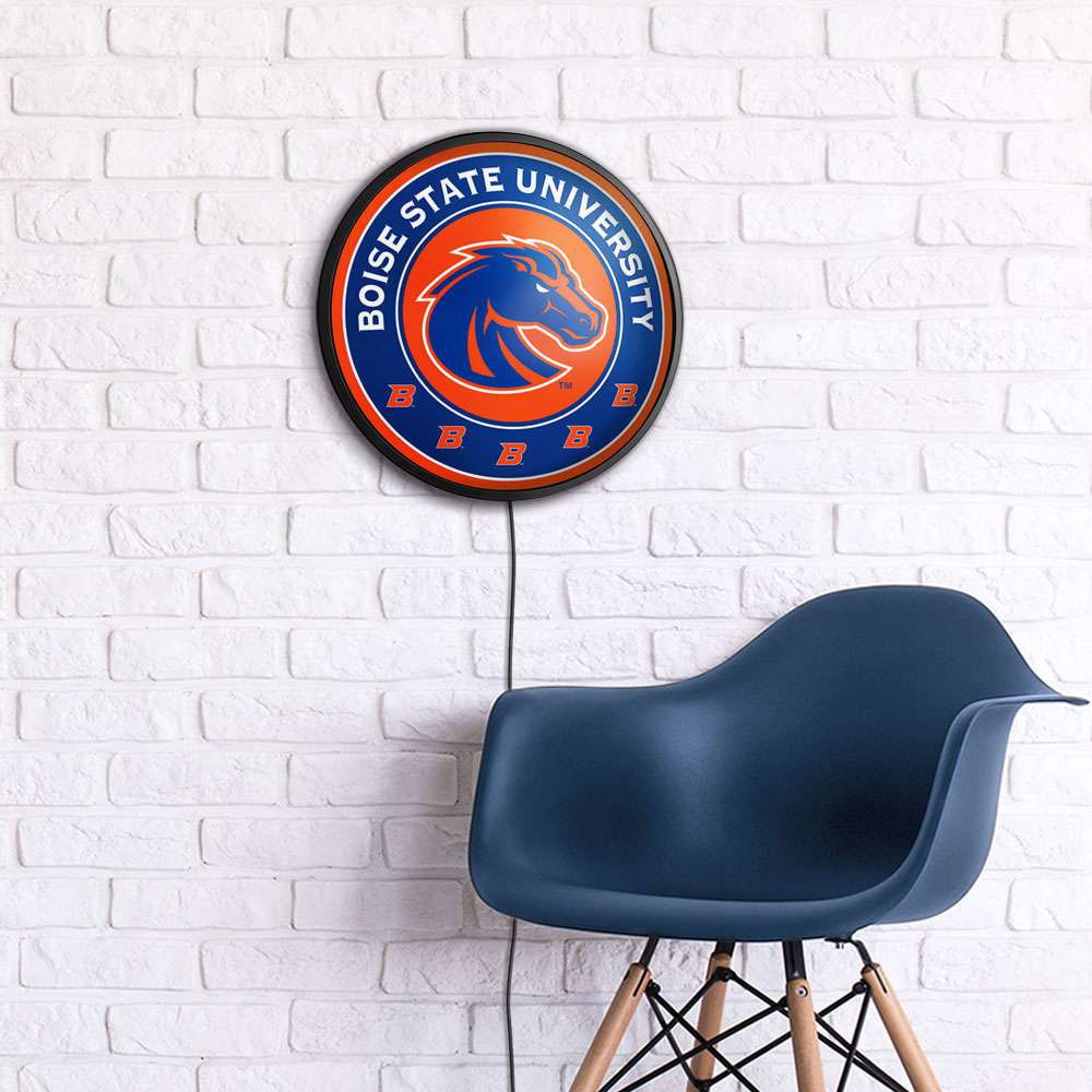 Boise State Broncos Round Slimline Lighted Wall Sign 2