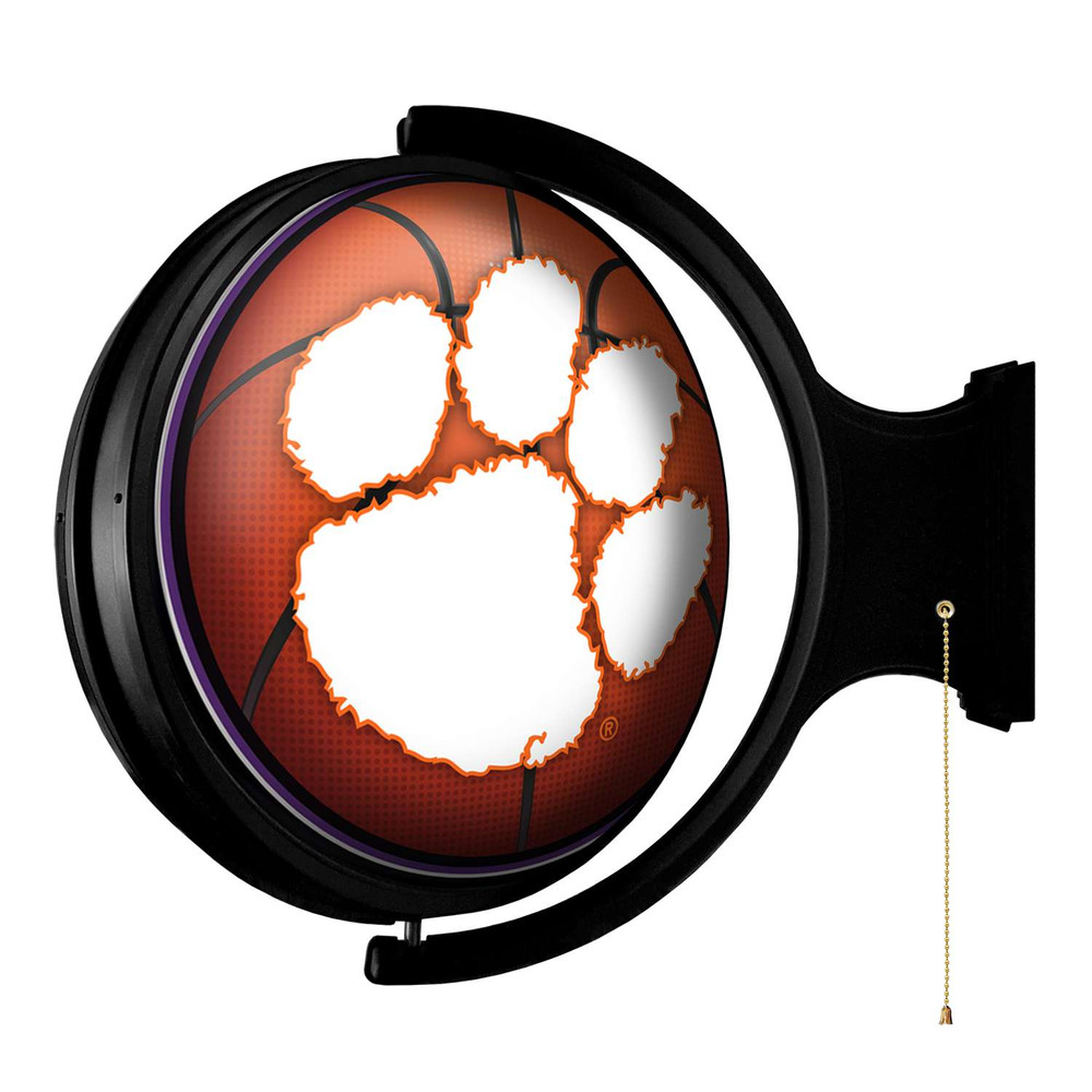 Clemson Tigers Basketball - Original Round Rotating Lighted Wall Sign