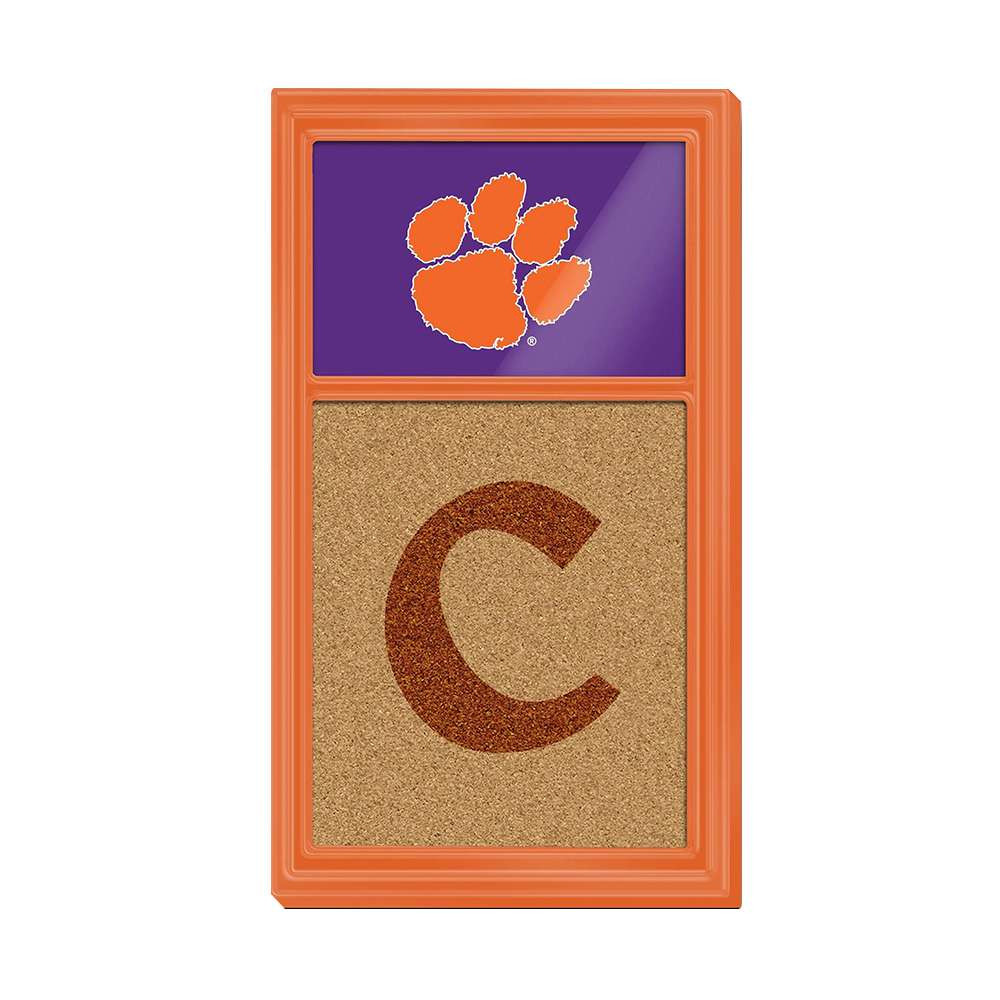 Clemson Tigers Dual Logo - Cork Note Board | The Fan-Brand | NCCLEM-640-02