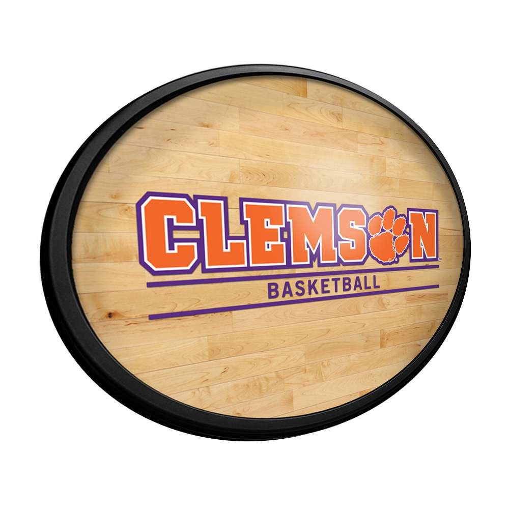 Clemson Tigers Hardwood - Oval Slimline Lighted Wall Sign