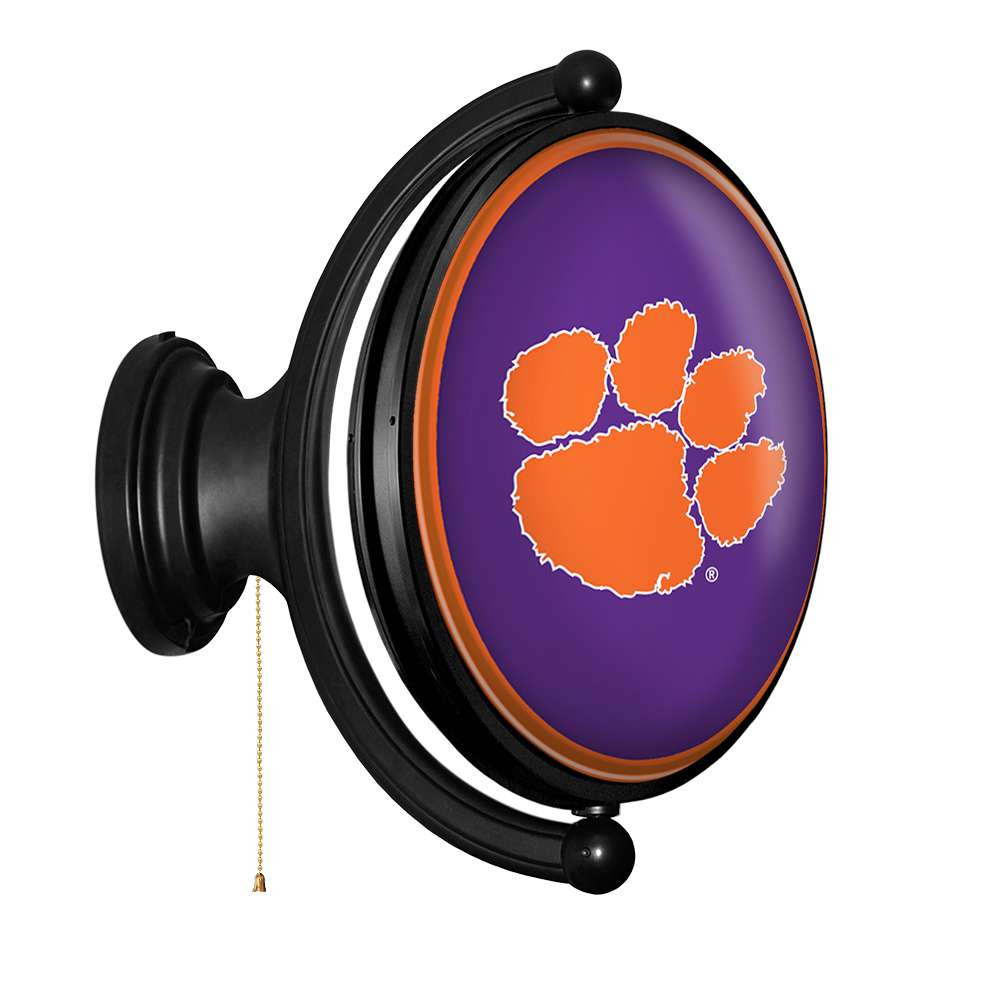 Clemson Tigers Original Oval Rotating Lighted Wall Sign - Purple