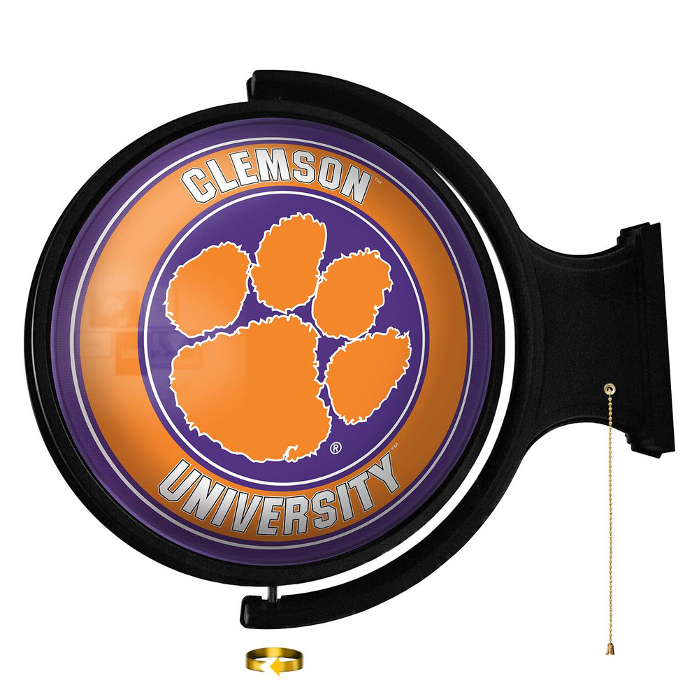 Clemson Tigers Original Round Rotating Lighted Wall Sign | The Fan-Brand | NCCLEM-115-01