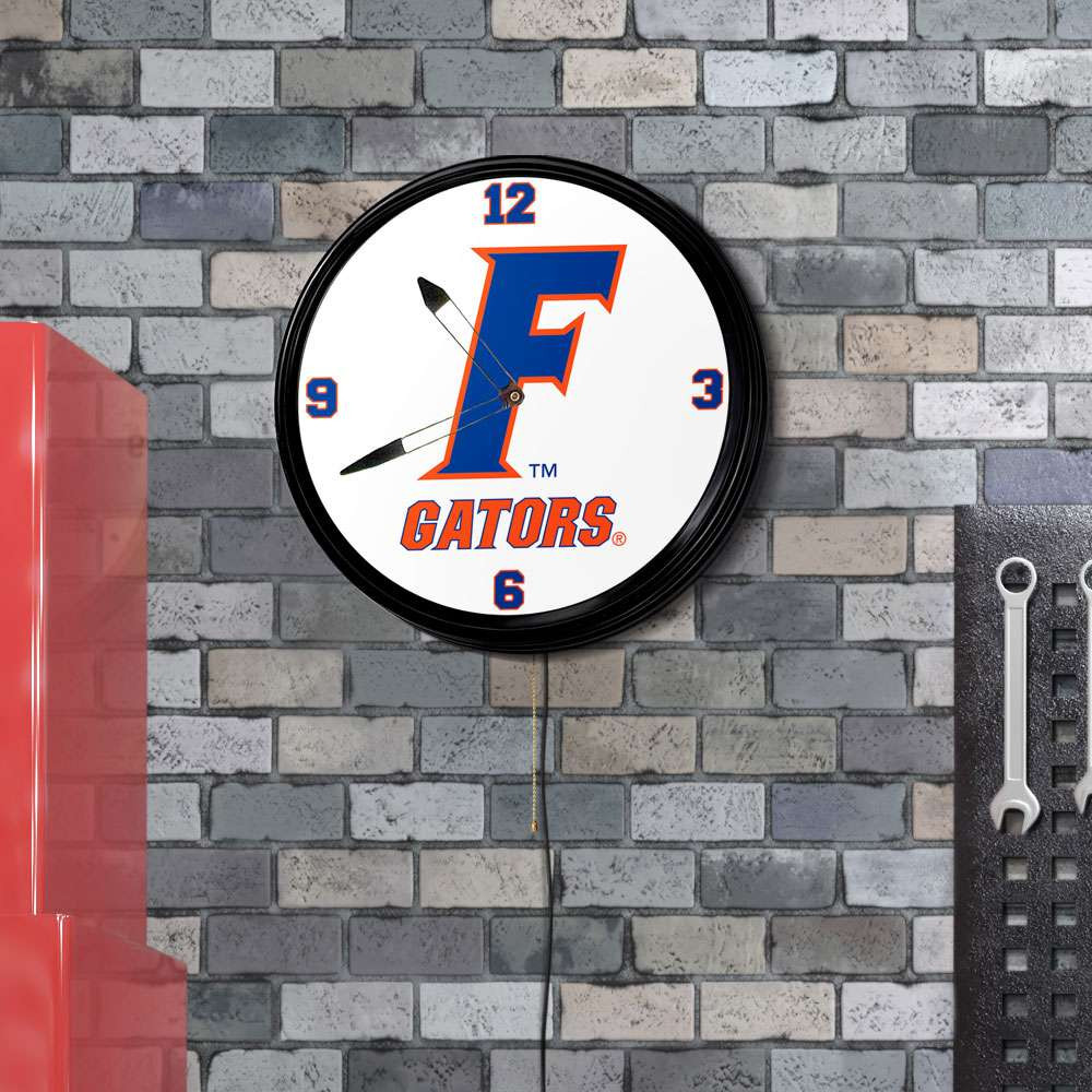 Florida Gators F - Retro Lighted Wall Clock