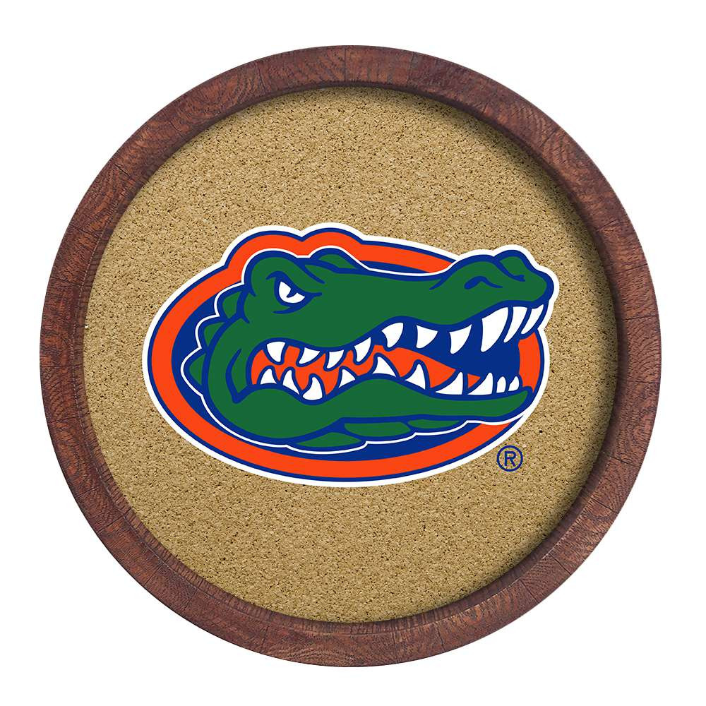 Florida Gators Faux Barrel Framed Cork Board - Color Logo | The Fan-Brand | NCFLGT-632-01A