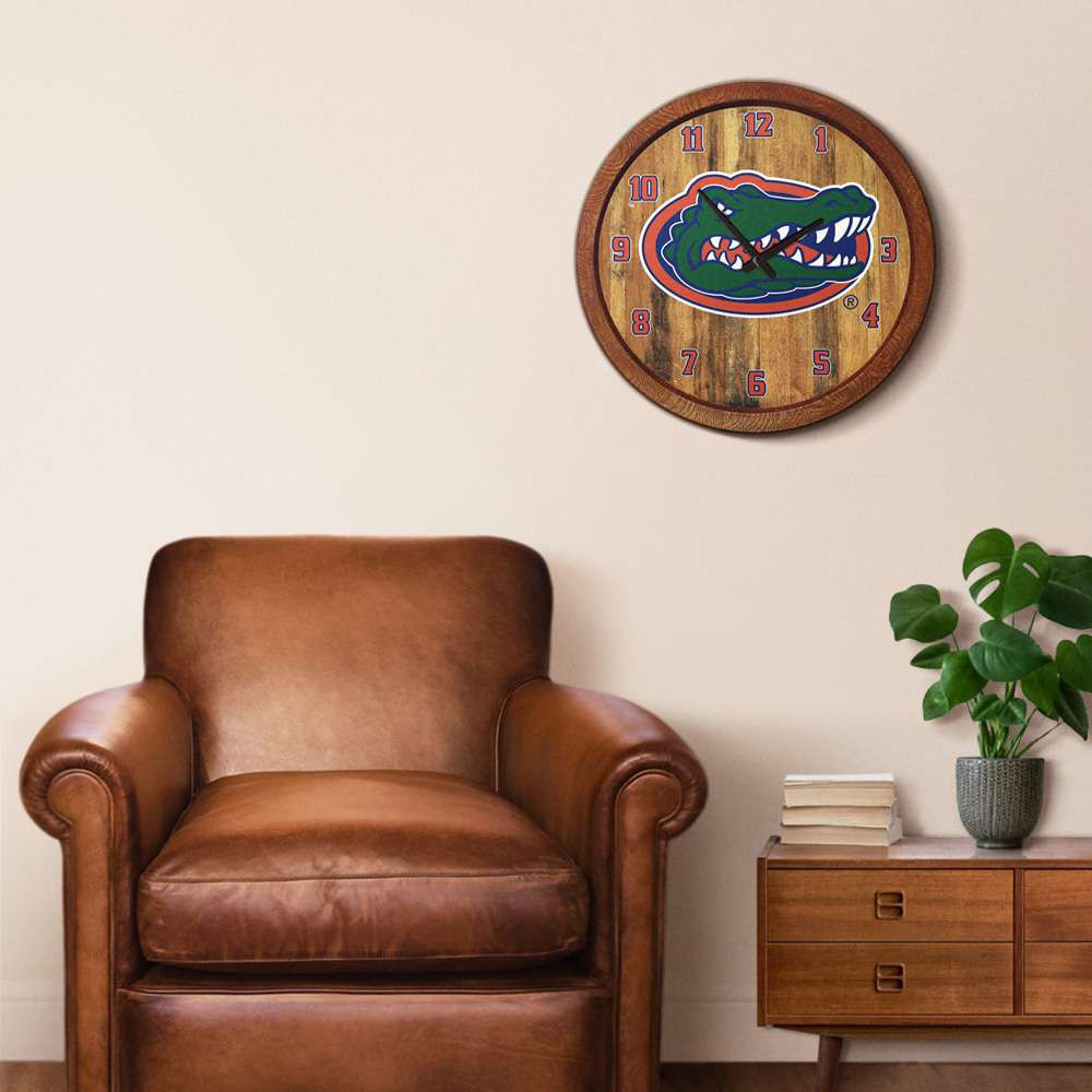 Florida Gators Faux Barrel Top Wall Clock