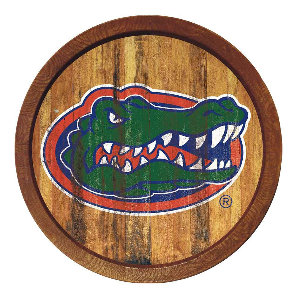 Florida Gators Weathered Faux Barrel Top Sign | The Fan-Brand | NCFLGT-240-03