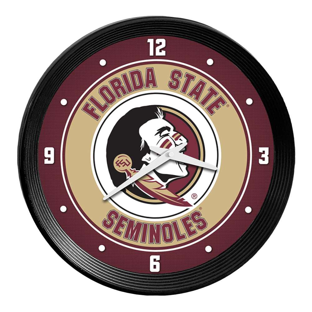 Florida State Seminoles Ribbed Frame Wall Clock | The Fan-Brand | NCFSSM-530-01