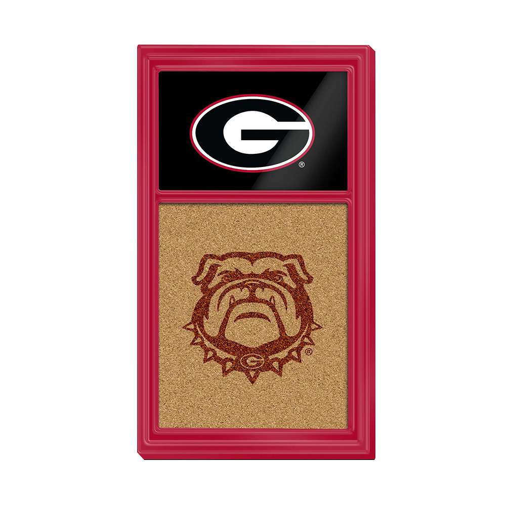 Georgia Bulldogs Cork Note Board - Red Frame / Black | The Fan-Brand | NCGEOR-640-02A