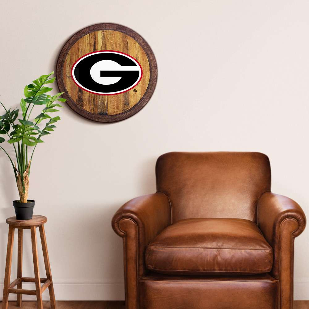 Georgia Bulldogs Faux Barrel Top Sign