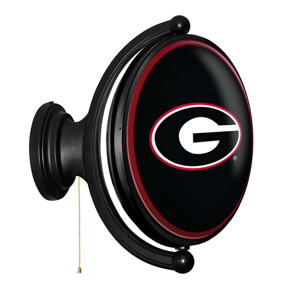 Georgia Bulldogs Original Oval Rotating Lighted Wall Sign - Black