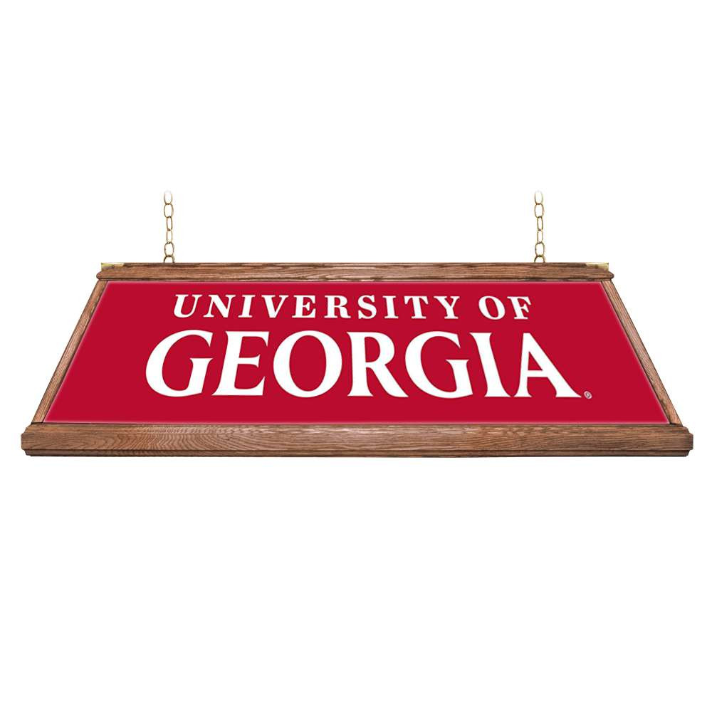 Georgia Bulldogs Premium Wood Pool Table Light - Red