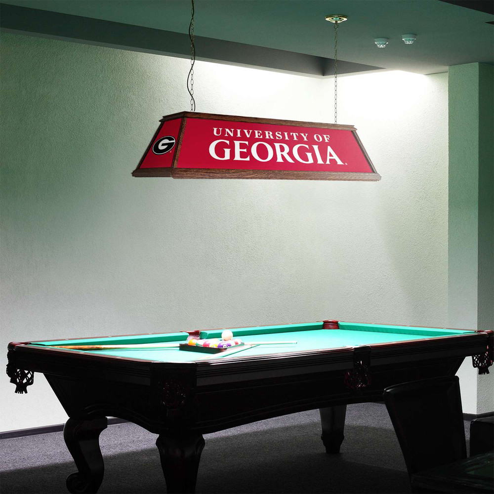 Georgia Bulldogs Premium Wood Pool Table Light - Red