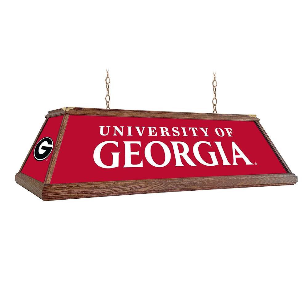 Georgia Bulldogs Premium Wood Pool Table Light - Red | The Fan-Brand | NCGEOR-330-01A