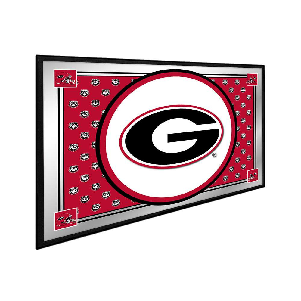 Georgia Bulldogs Team Spirit - Framed Mirrored Wall Sign - Red