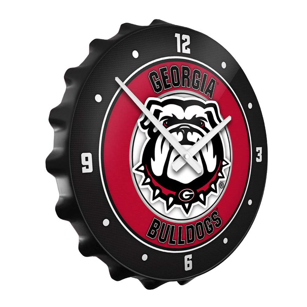 Georgia Bulldogs Uga - Bottle Cap Wall Clock - Black