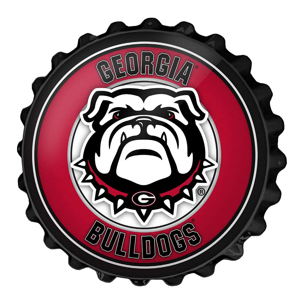 Georgia Bulldogs Uga - Bottle Cap Wall Sign - Black | The Fan-Brand | NCGEOR-210-02A