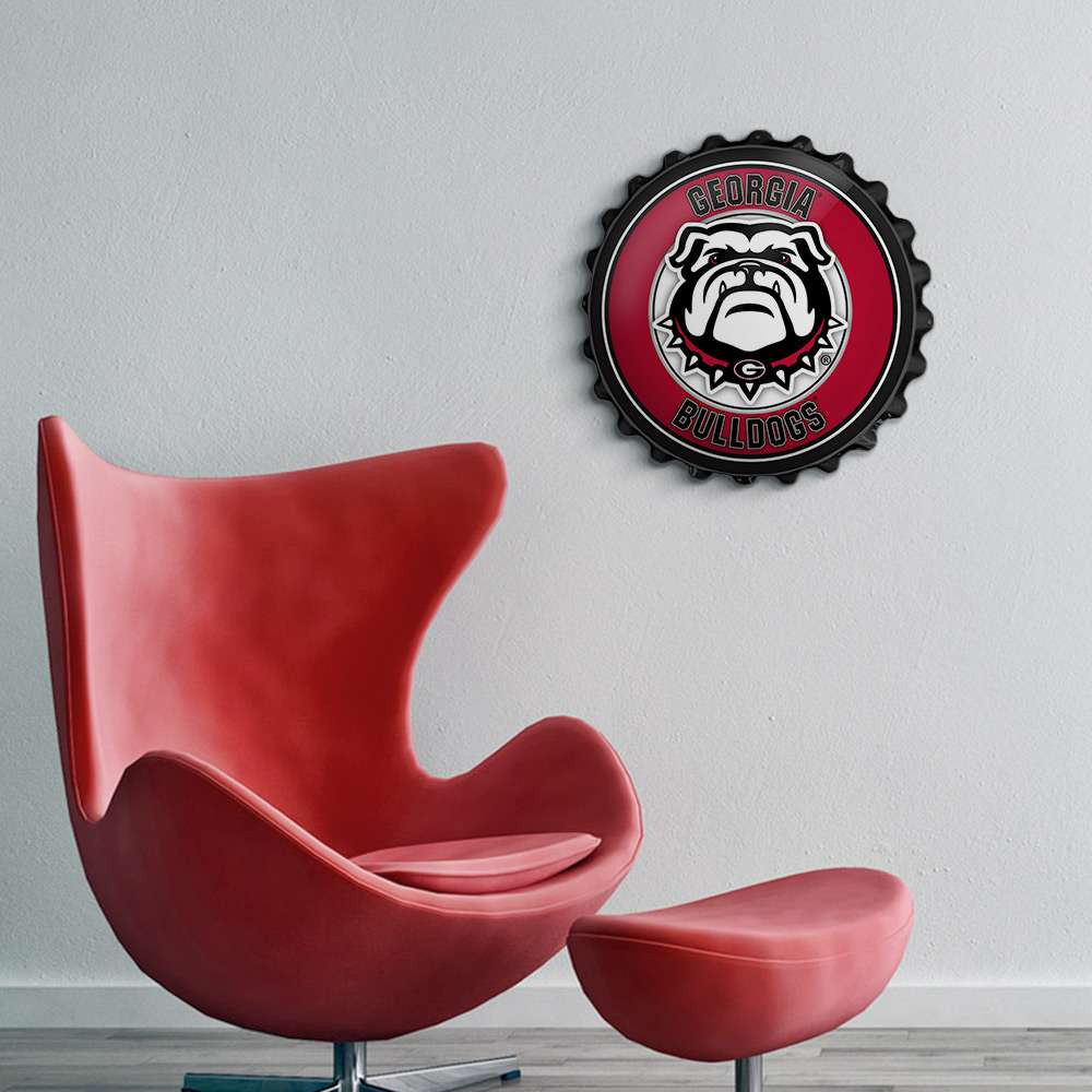 Georgia Bulldogs Uga - Bottle Cap Wall Sign - Black