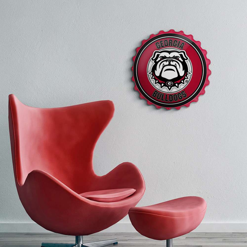 Georgia Bulldogs Uga - Bottle Cap Wall Sign - Red