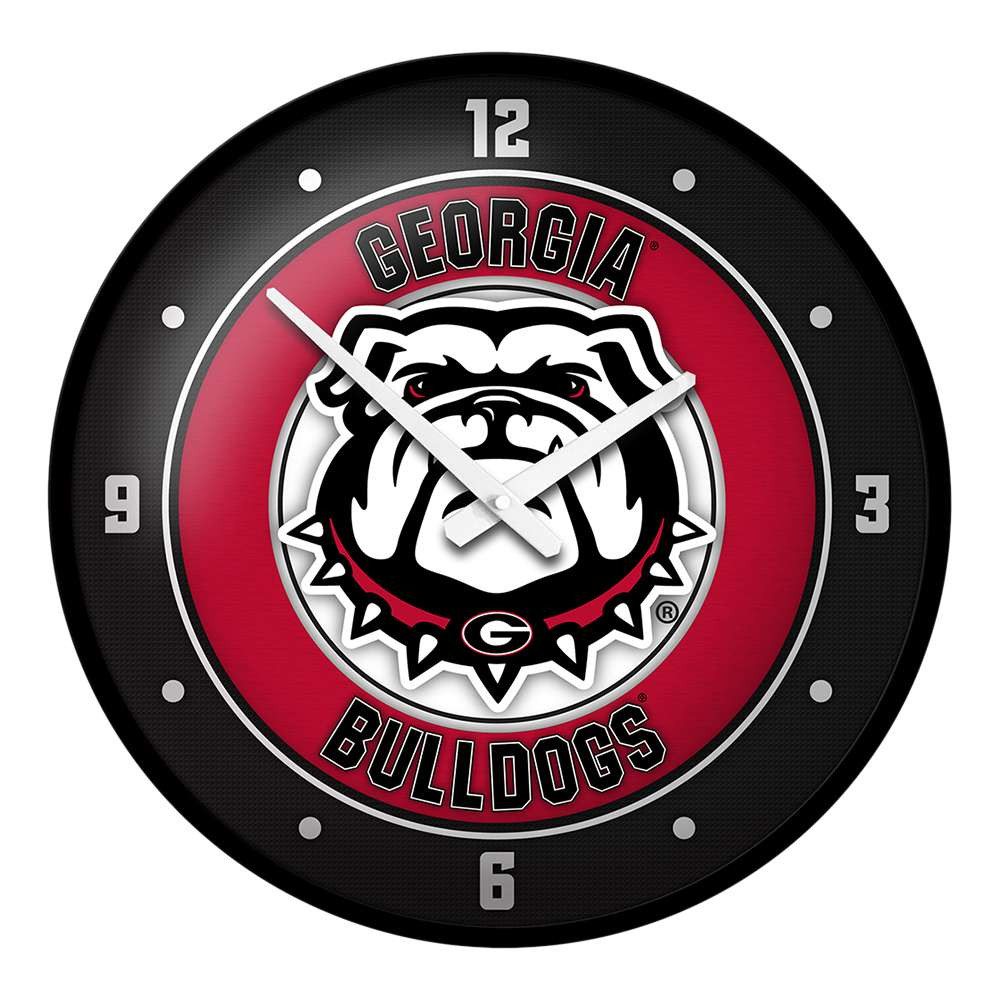 Georgia Bulldogs Uga - Modern Disc Wall Clock - Black Frame | The Fan-Brand | NCGEOR-510-02A