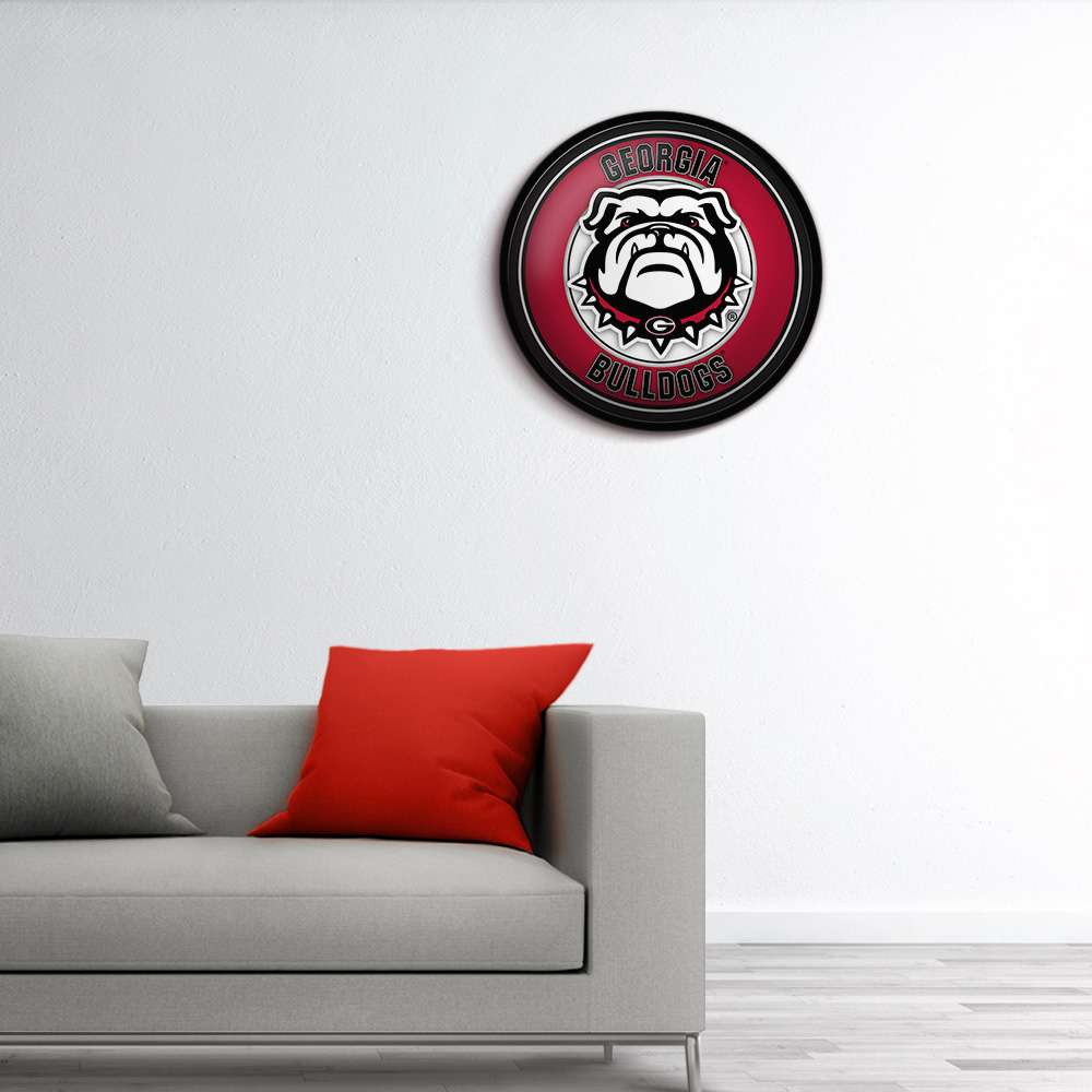 Georgia Bulldogs Uga - Modern Disc Wall Sign - Black Frame