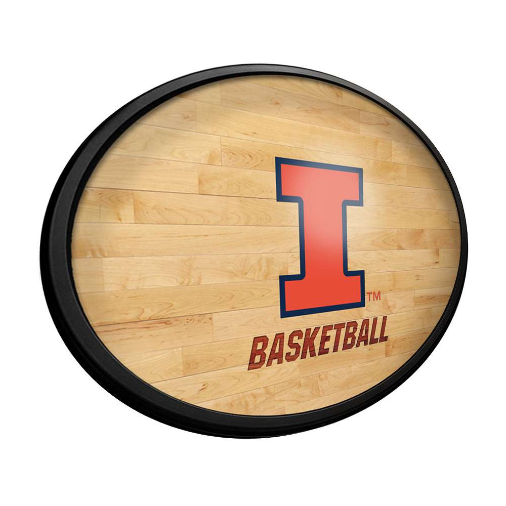 Illinois Fighting Illini Hardwood - Oval Slimline Lighted Wall Sign