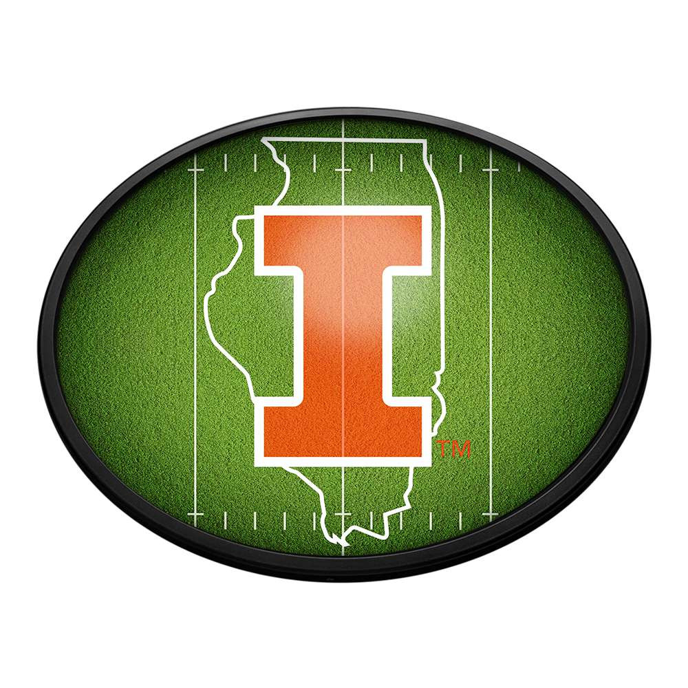 Illinois Fighting Illini On the 50 - Oval Slimline Lighted Wall Sign | The Fan-Brand | NCILLI-140-22