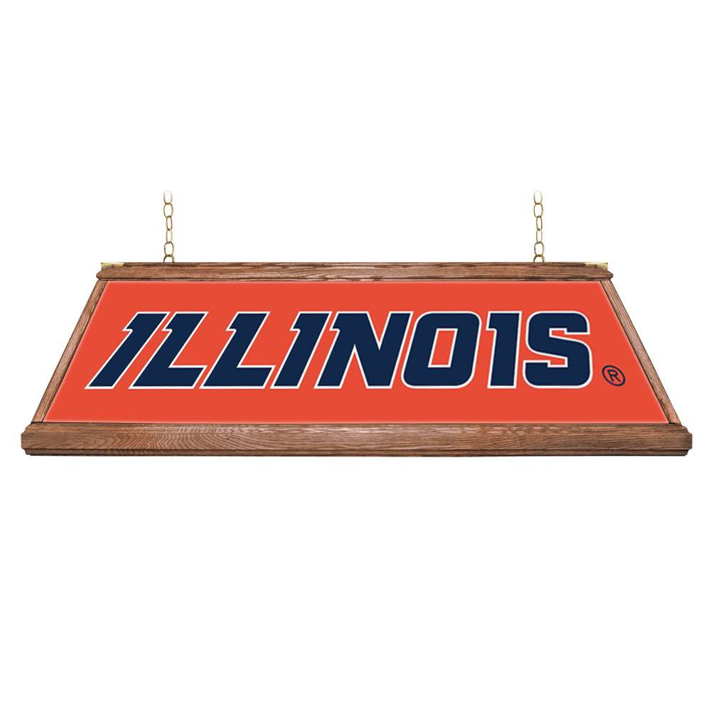 Illinois Fighting Illini Premium Wood Pool Table Light - Orange