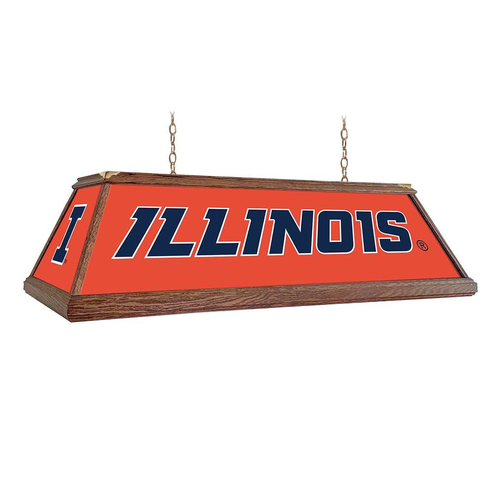 Illinois Fighting Illini Premium Wood Pool Table Light - Orange | The Fan-Brand | NCILLI-330-01B