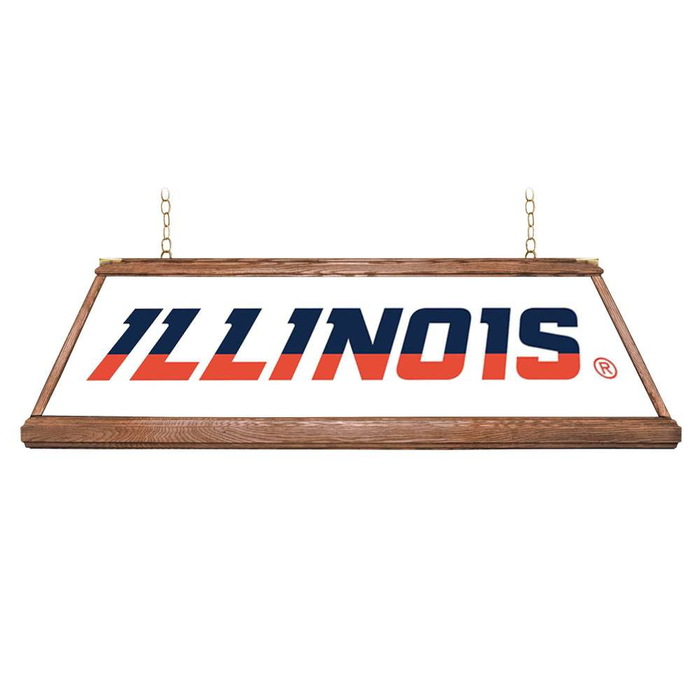 Illinois Fighting Illini Premium Wood Pool Table Light - White