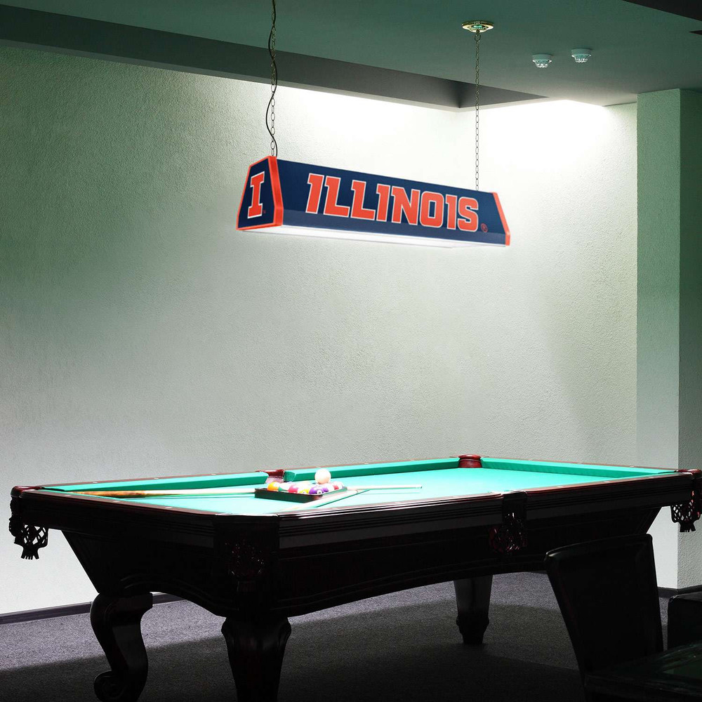 Illinois Fighting Illini Standard Pool Table Light - Blue