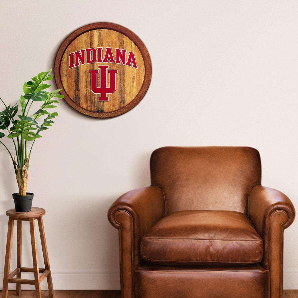 Indiana Hoosiers Faux Barrel Top Sign