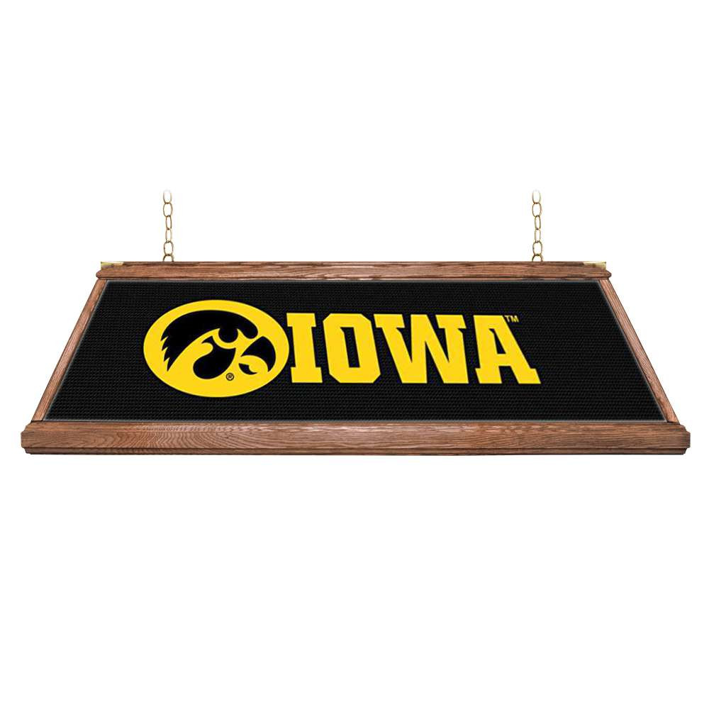 Iowa Hawkeyes Block I - Premium Wood Pool Table Light