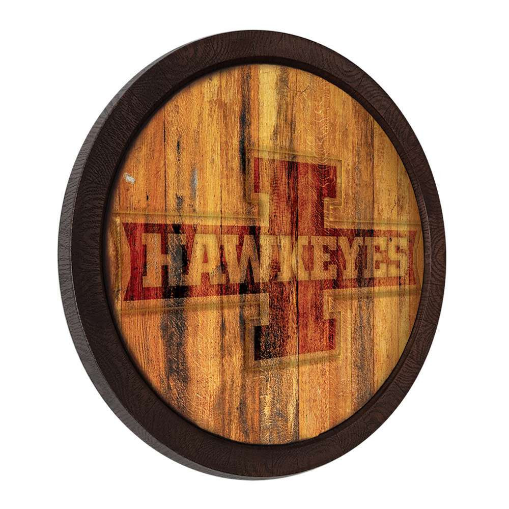 Iowa Hawkeyes Block I - Round Faux Barrel Top Sign