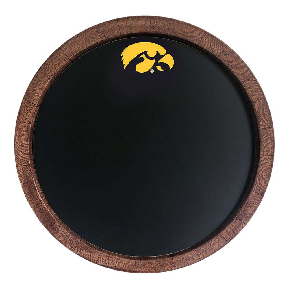 Iowa Hawkeyes Chalkboard Faux Barrel Top Sign | The Fan-Brand | NCIOWA-630-01