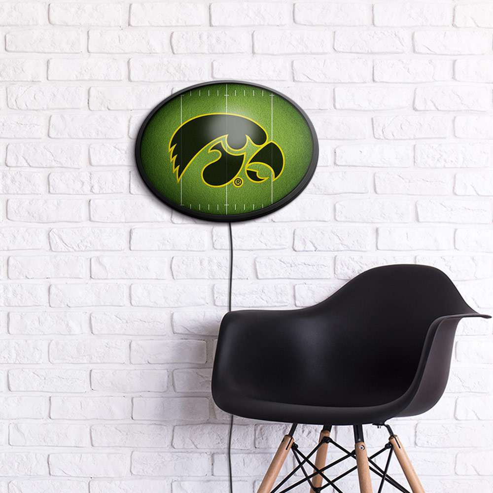 Iowa Hawkeyes On the 50 - Oval Slimline Lighted Wall Sign