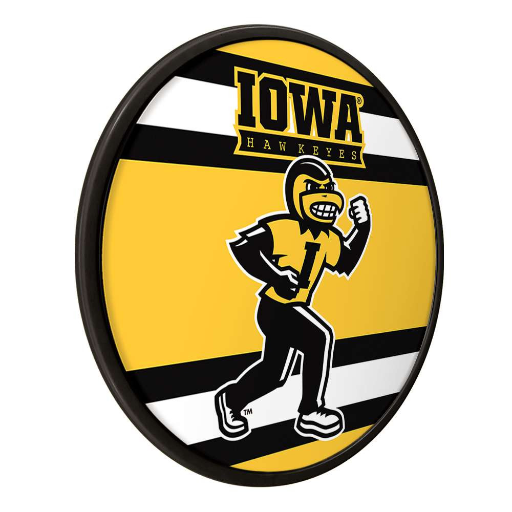 Iowa Hawkeyes Stripes - Round Modern Disc Wall Sign