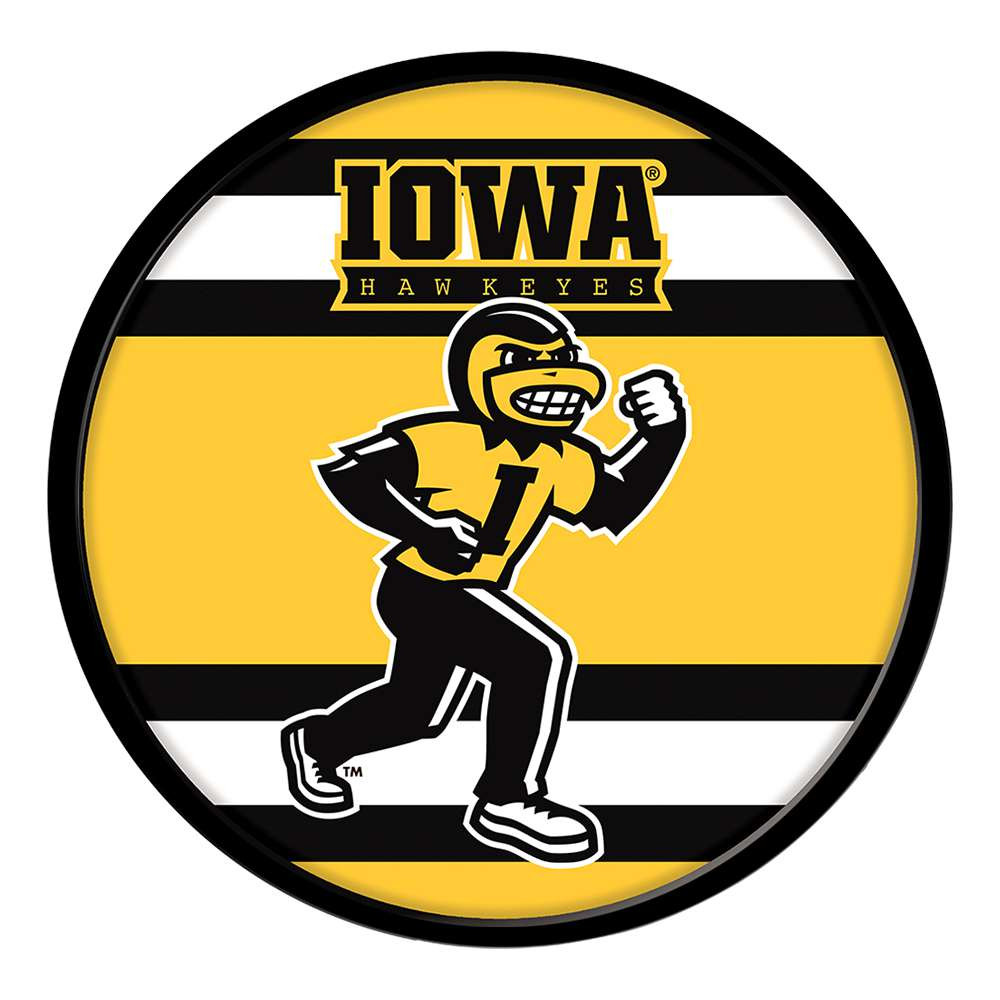 Iowa Hawkeyes Stripes - Round Modern Disc Wall Sign | The Fan-Brand | NCIOWA-230-04