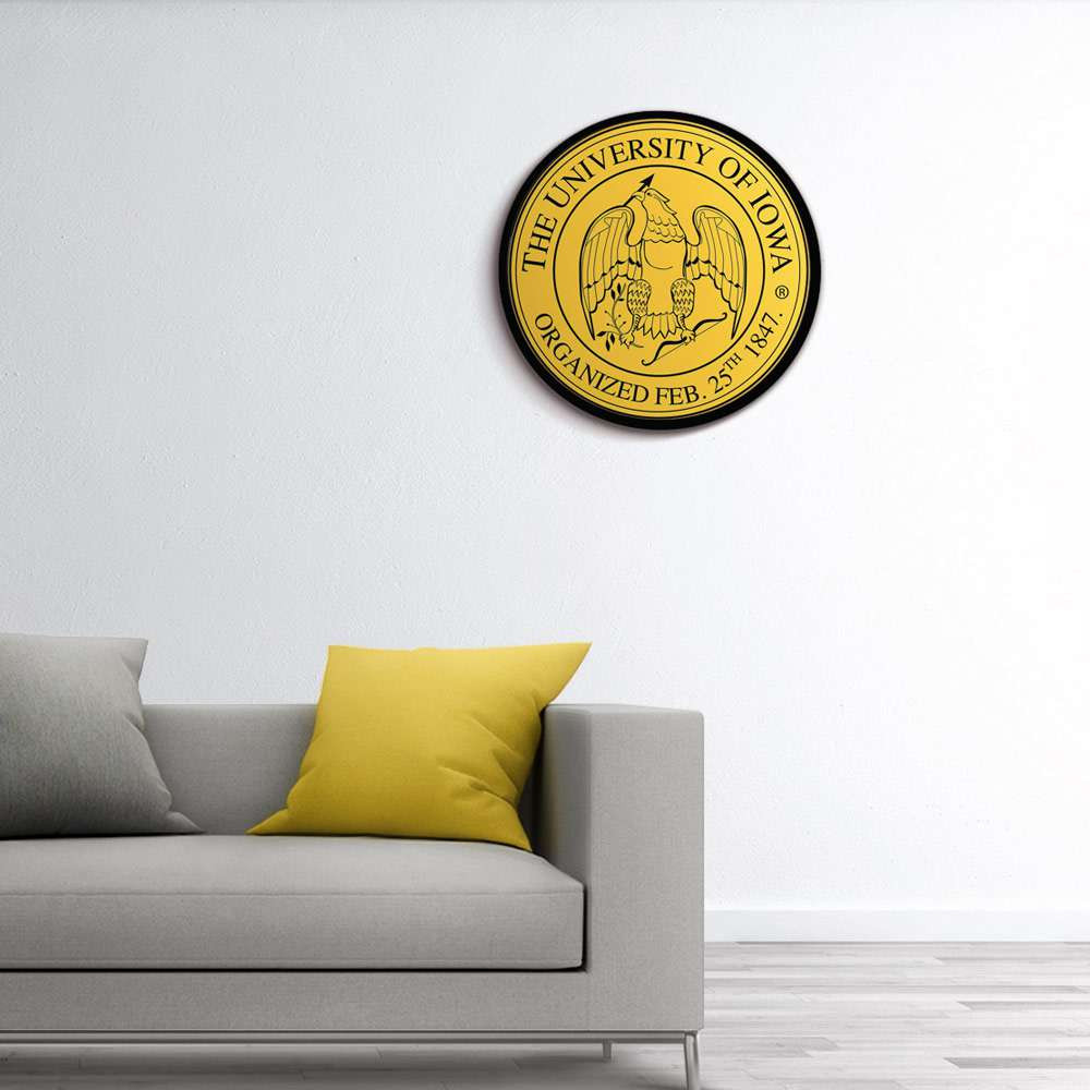 Iowa Hawkeyes University Seal - Round Modern Disc Wall Sign