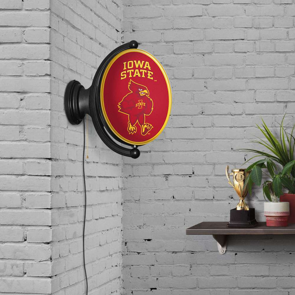 Iowa State Cyclones Swoop - Original Oval Rotating Lighted Wall Sign