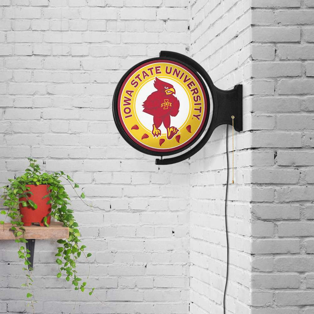 Iowa State Cyclones Swoop - Original Round Rotating Lighted Wall Sign